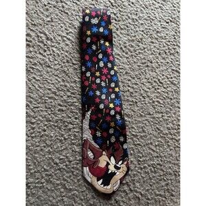 Looney Tunes Tazmanian Devil Warner Bros 100% Silk Neck Tie Hand Made